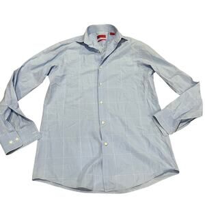 Hugo Boss Blue Button Down Dress Shirt Blue size 15 Small
